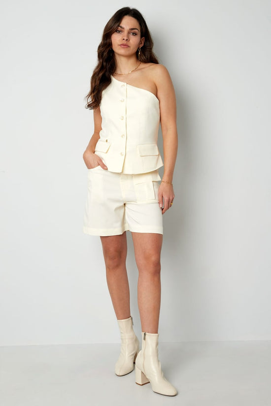 Off shoulder gilet - crème 