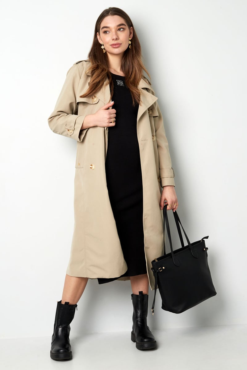 Lange gebreide jurk love - wit