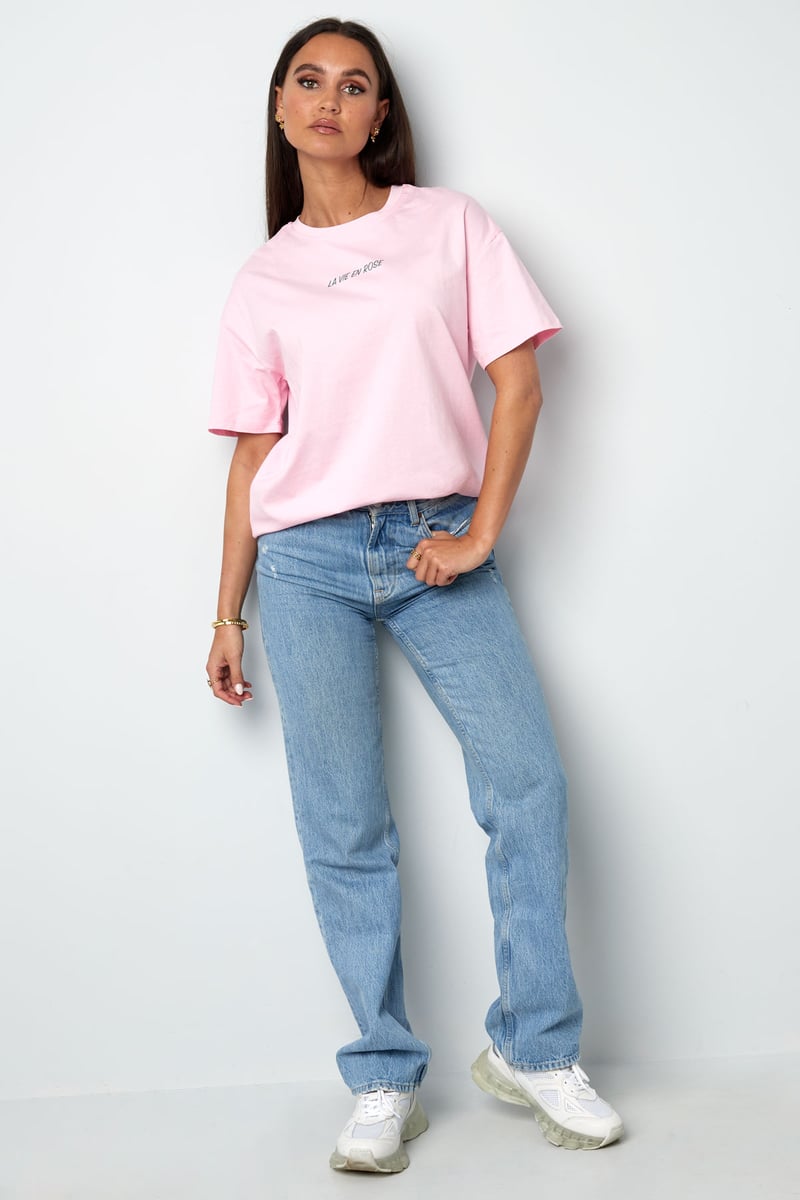 T-shirt la vie en rose - donkergrijs