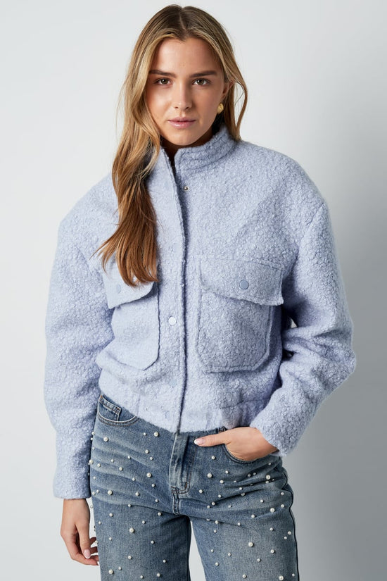 Boucle bomber jas