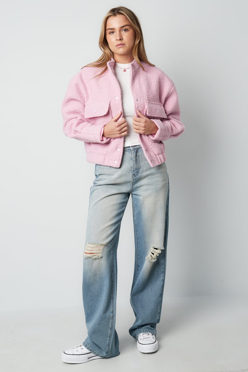 Boucle bomber jas