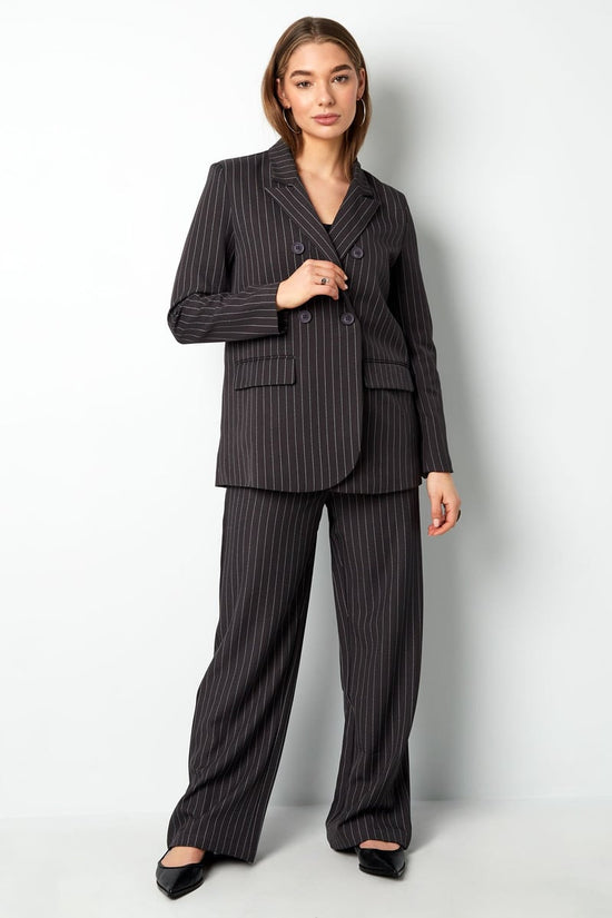 Krijtstreep blazer - Grijs