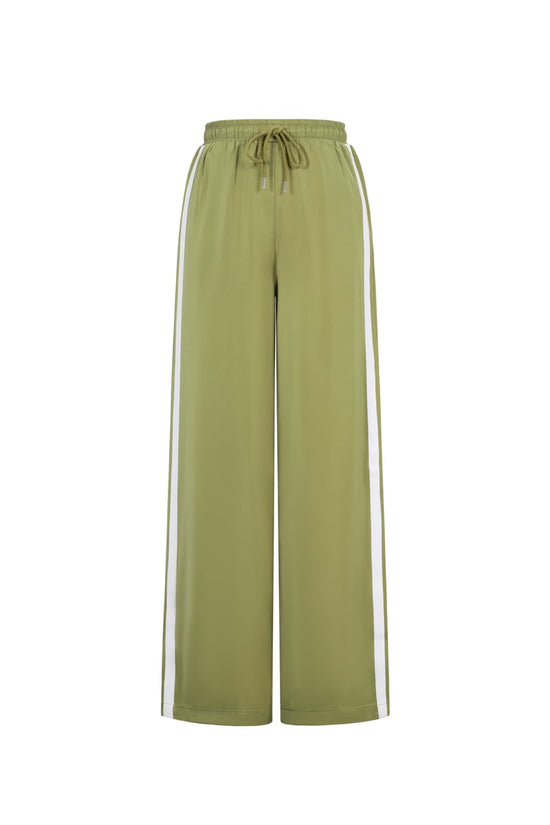 Satijnen broek met strepen