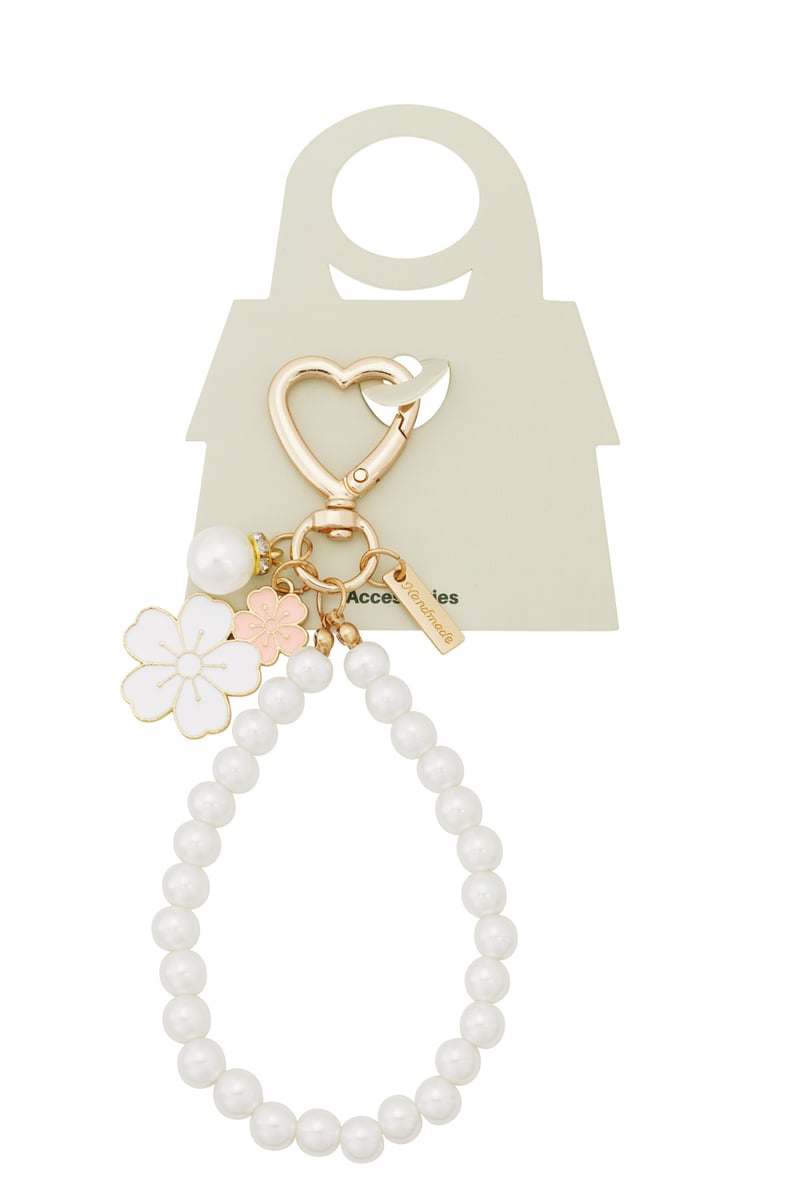 Handmade Flower Pendant Parels - Wit