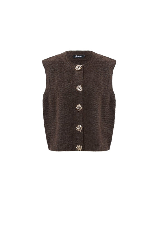 Polyestervezel (polyester) Gebreid vest Effen kleur Casual Herfst/Winterkleding