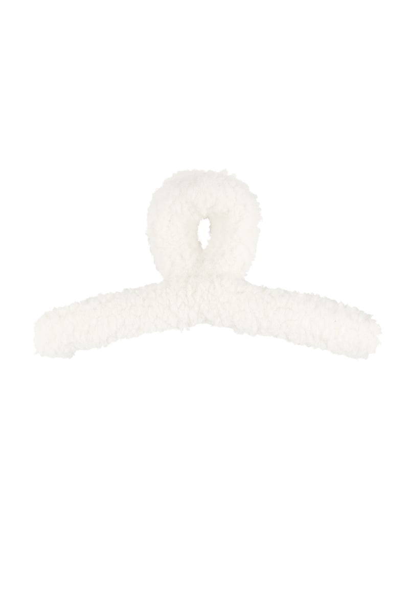 Fluffy teddy haarclip - Bruin