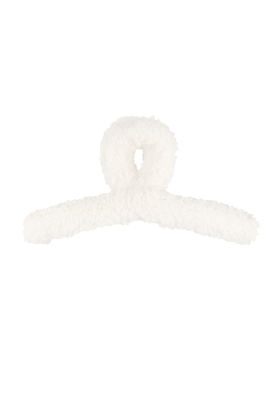 Fluffy teddy haarclip - Bruin