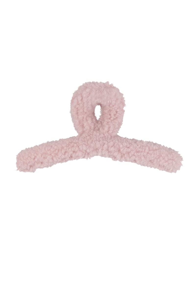 Fluffy teddy haarclip - Bruin