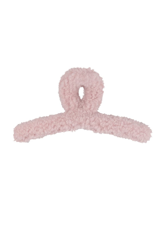 Fluffy teddy haarclip - Bruin