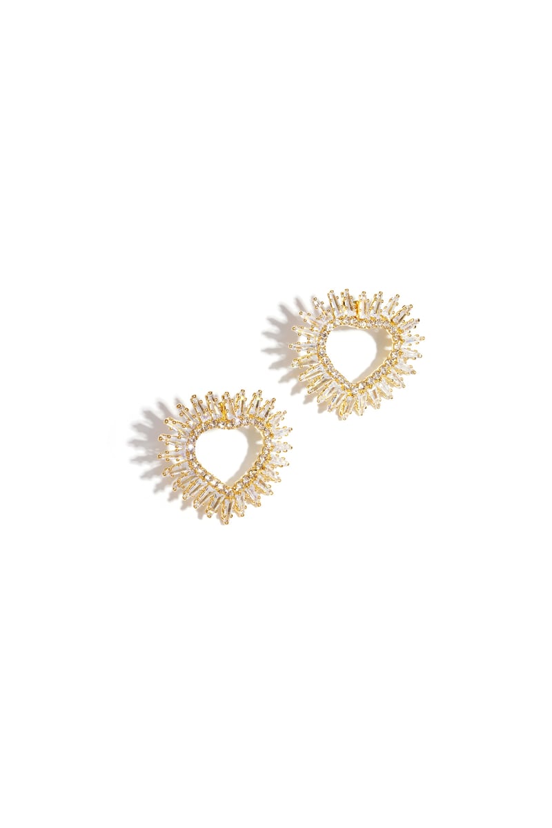 Koperen oorbellen met hartvormige, elegante kerst, luxe serie, damessieraden