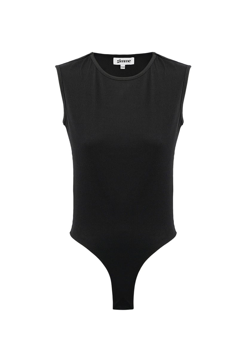Basic bodysuit mouwloos - zwart