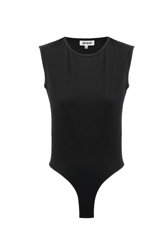 Basic bodysuit mouwloos - zwart