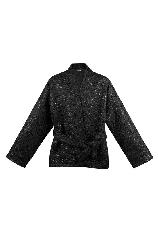 Glitter dream jas - zwart