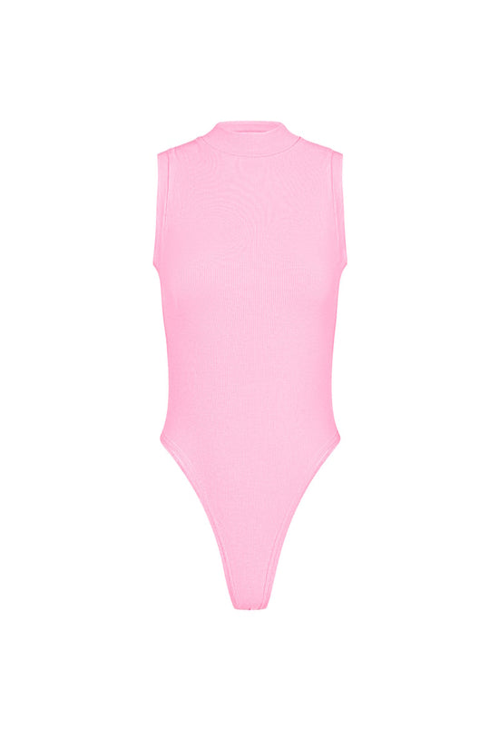 Basic body hoge hals - Roze