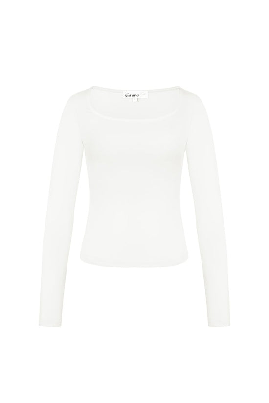 Everyday fit longsleeve lage hals - Zwart