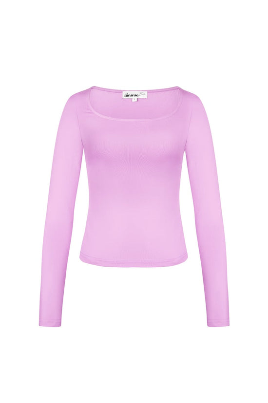 Everyday fit longsleeve lage hals - Zwart