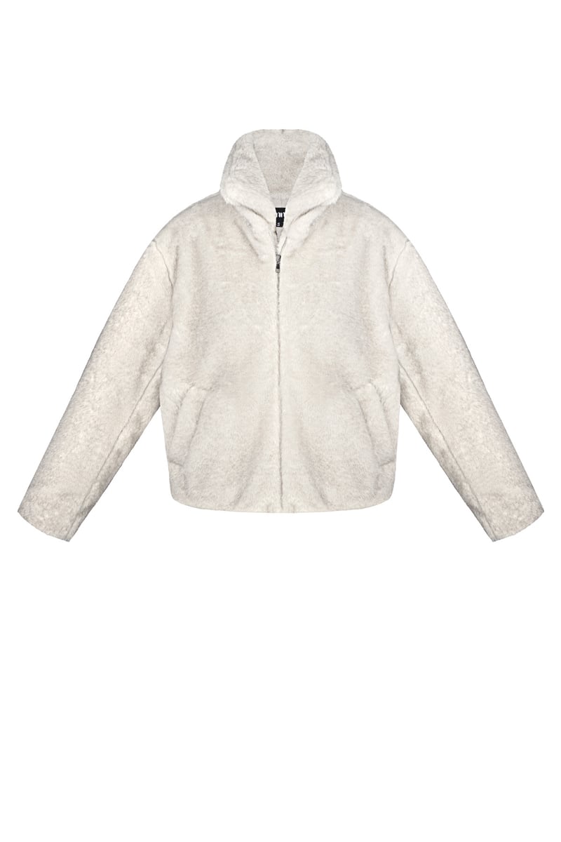 Fluffy basic jas - Beige