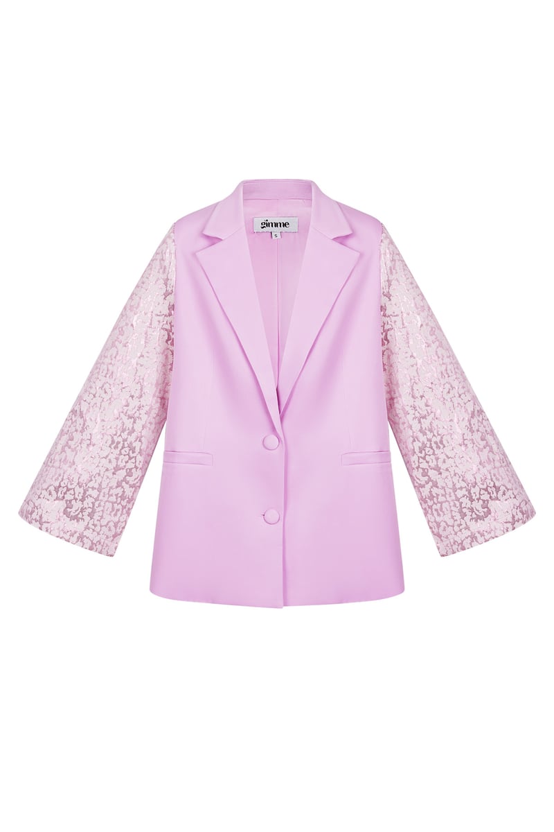 Blazer met panter mouwen - Creme
