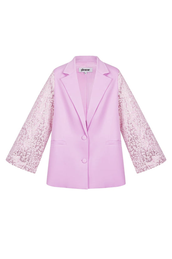 Blazer met panter mouwen - Creme