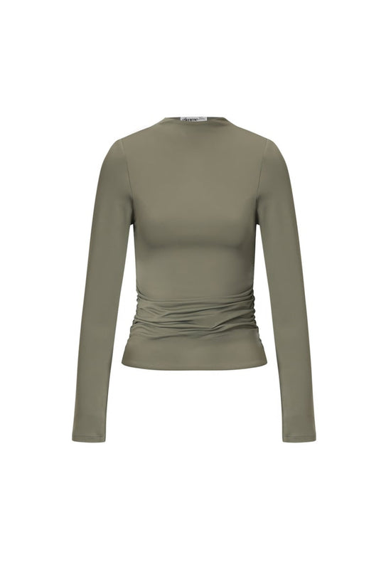 Nylon Long sleeve tops Solid color Basic All Fit  Clothes