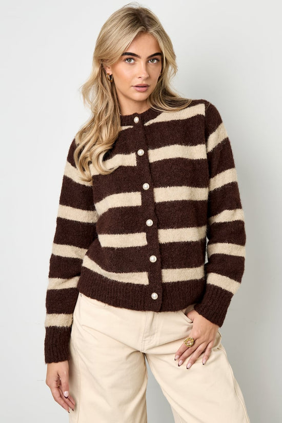 Polyestervezel (polyester) Gebreid vest Strepen Casual Herfst/Winterkleding