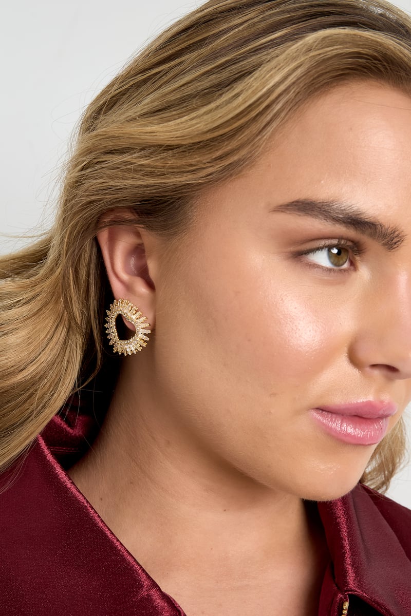 Koperen oorbellen met hartvormige, elegante kerst, luxe serie, damessieraden