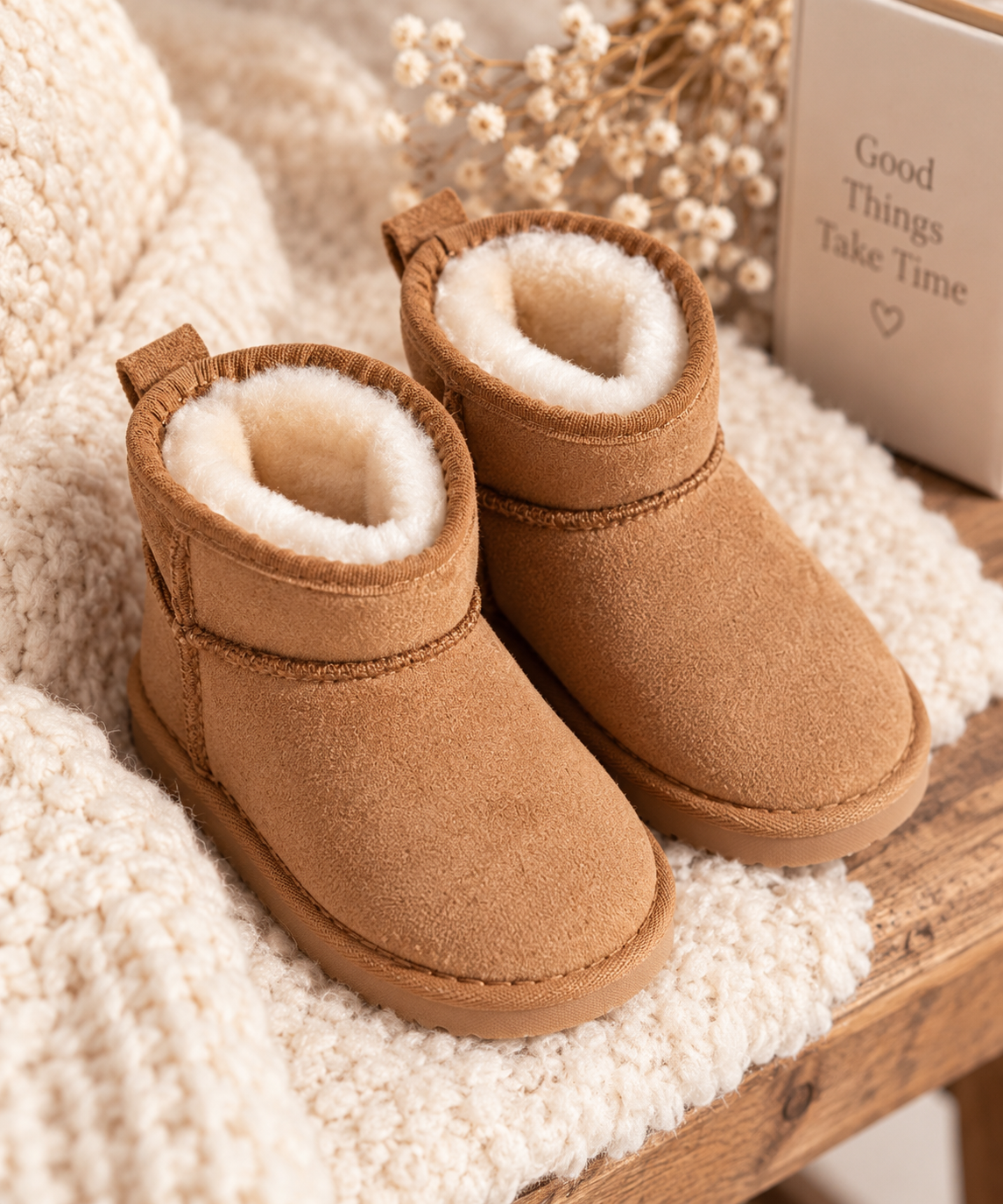 Mini boots camel