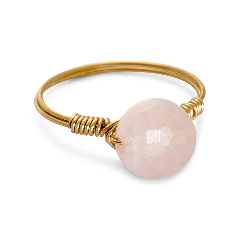 Ring roseqartz goud