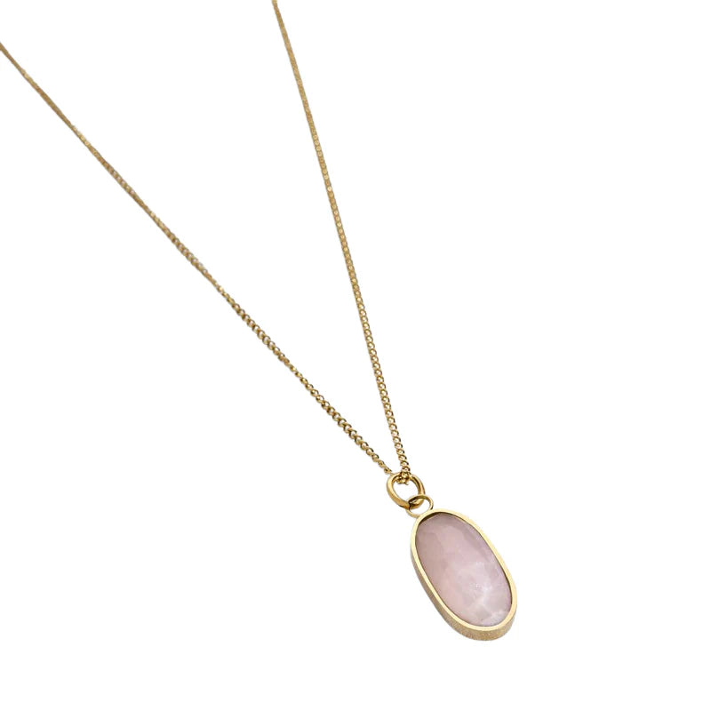 Ketting Rozenkwarts goud