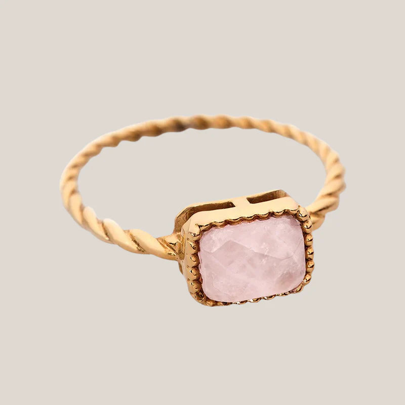 Ring Rosequartz goud