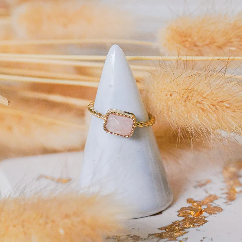 Ring Rosequartz goud