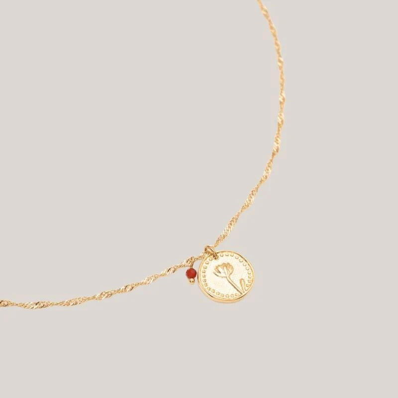 Birthflower ketting Ridderspoor