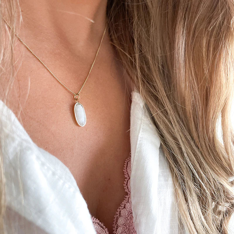 Ketting Maansteen goud