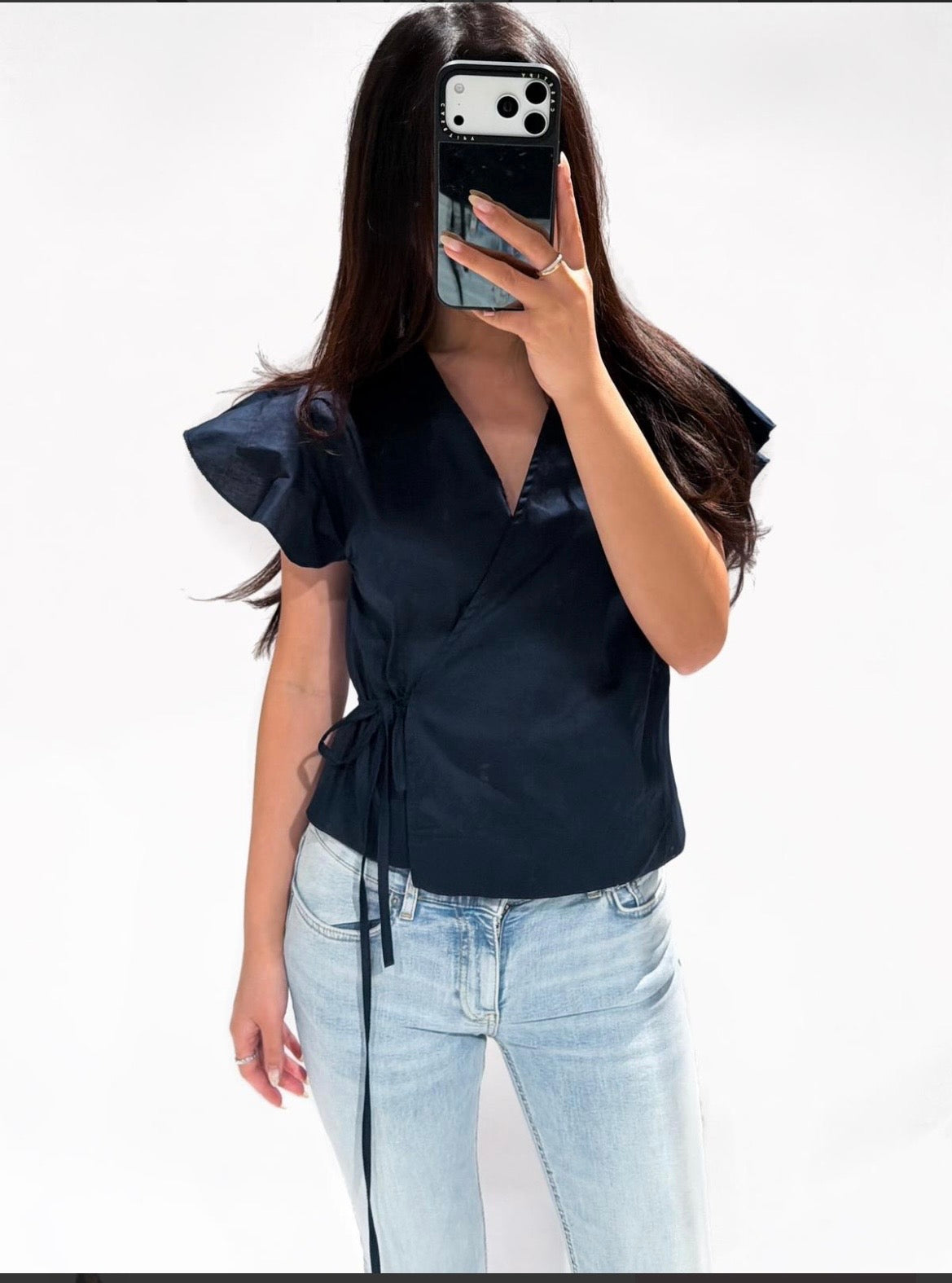 Overslag top Mila dark blue