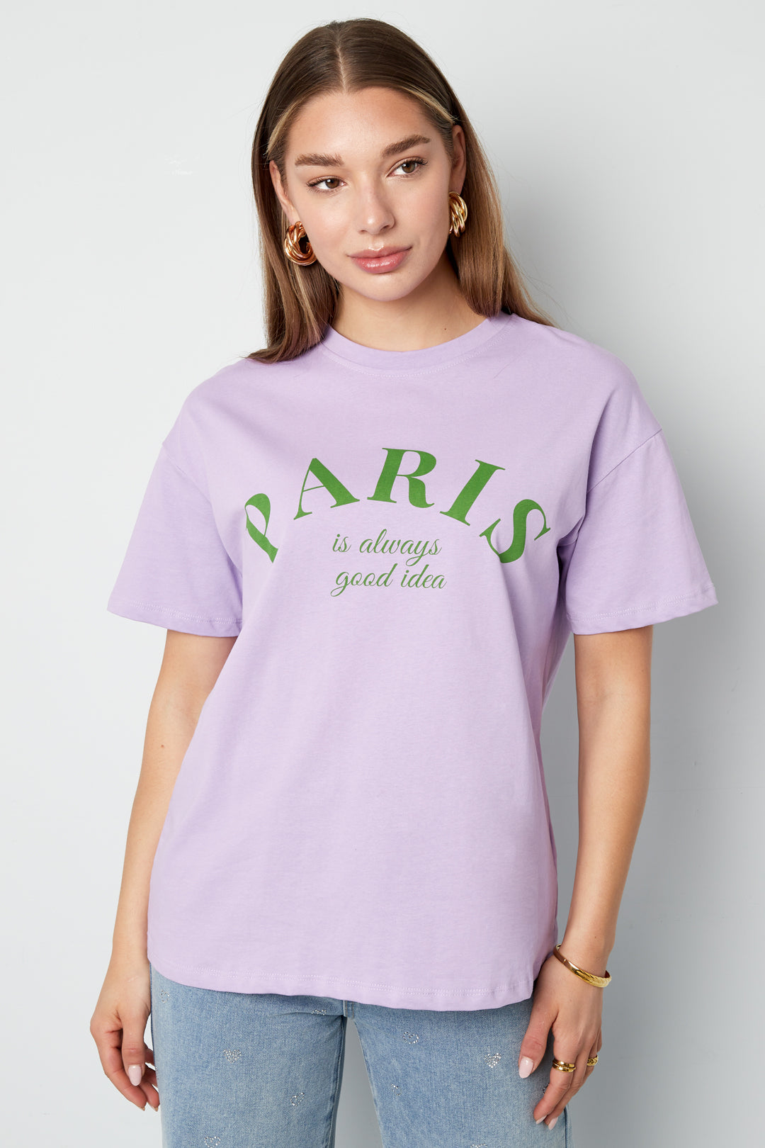 Cotton Women's T-shirt Casual Letters