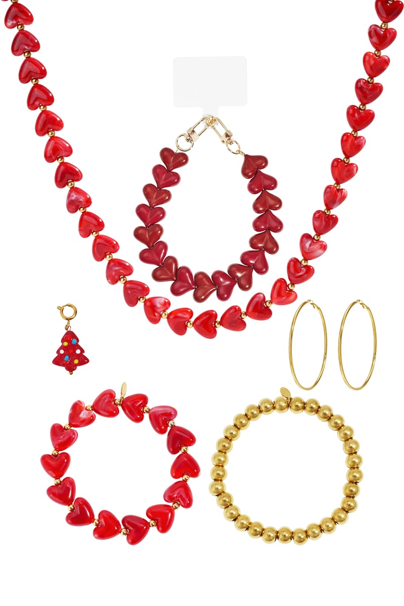 Adventskalender sieraden - Goud/Rood