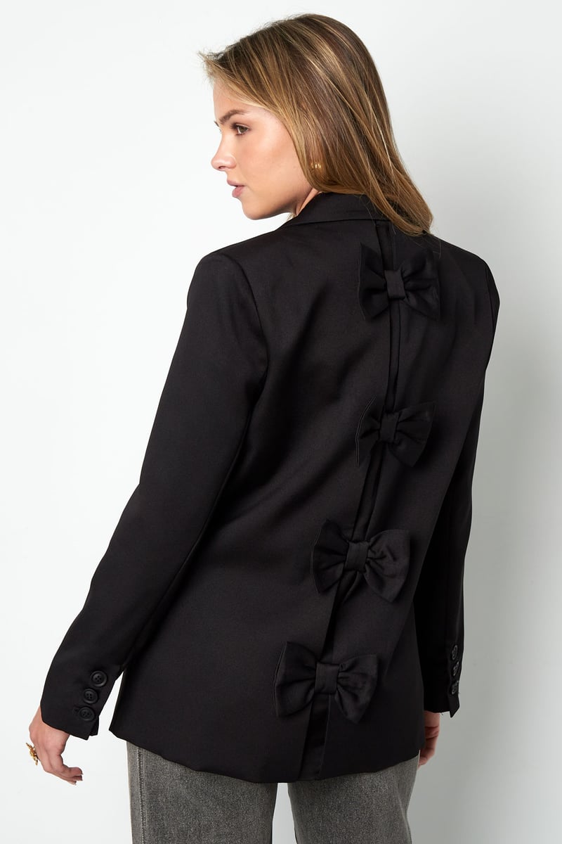 Blazer met strik - Zwart
