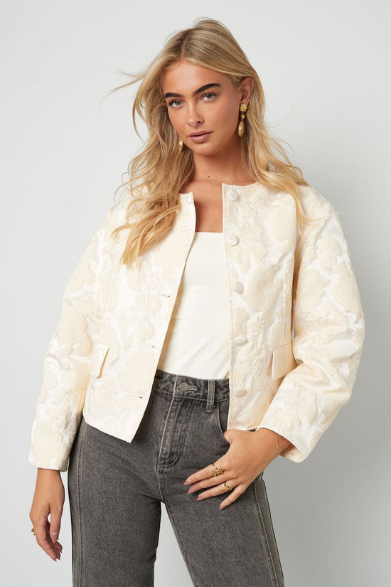 Jacquard ballonmouwjas