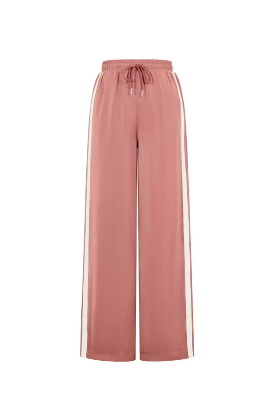 Satijnen broek met strepen