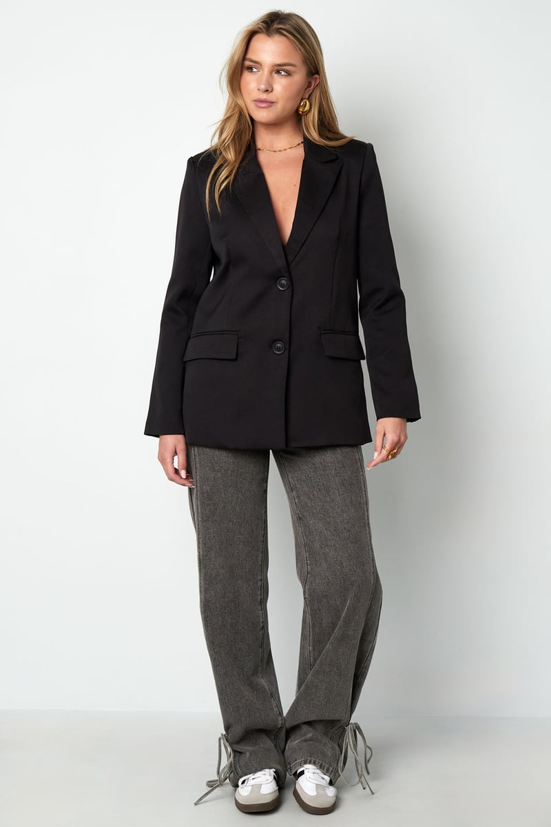 Blazer met strik - Zwart