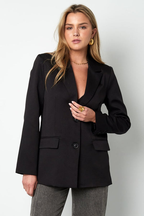 Blazer met strik - Zwart